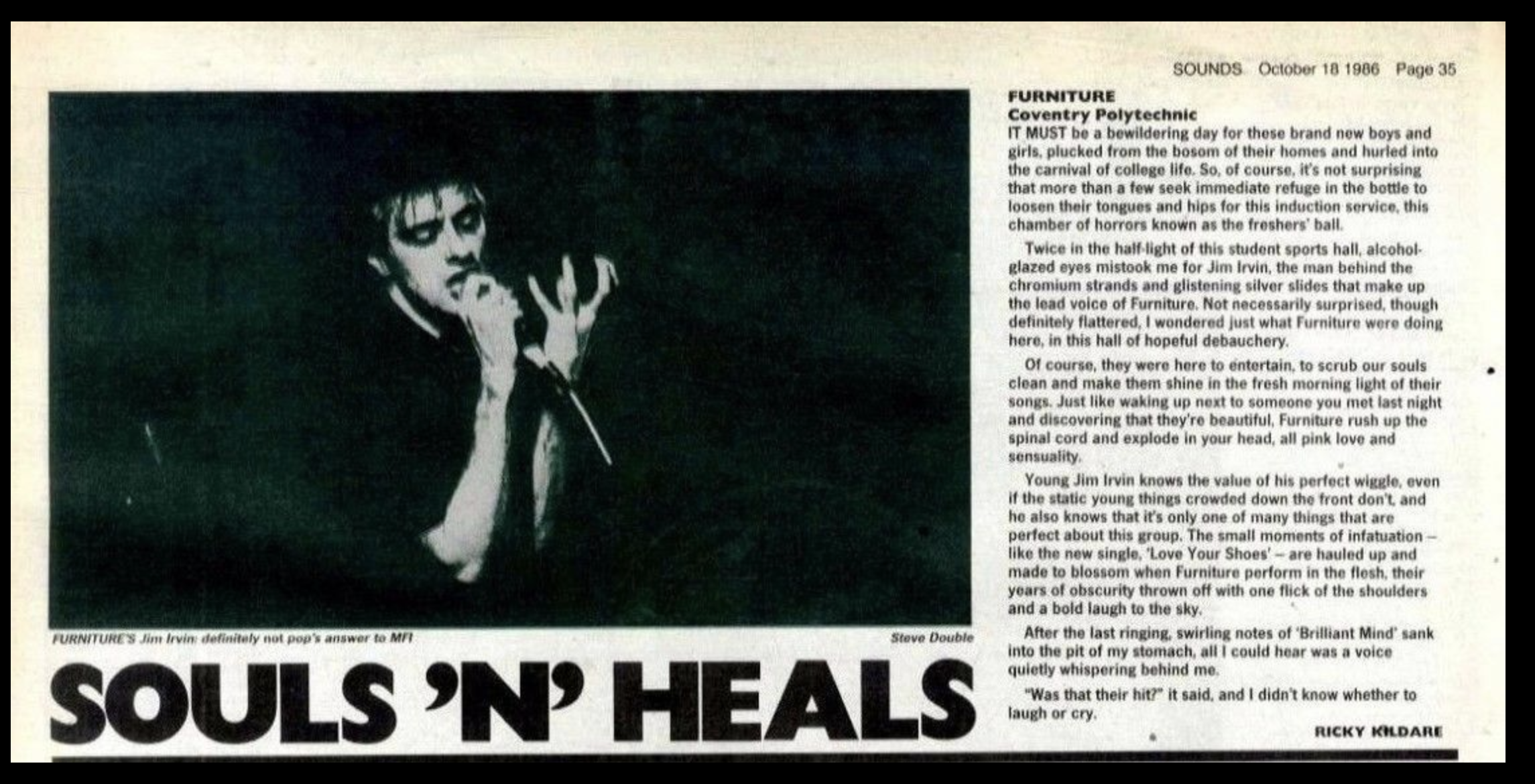 Press cutting: Sounds — 